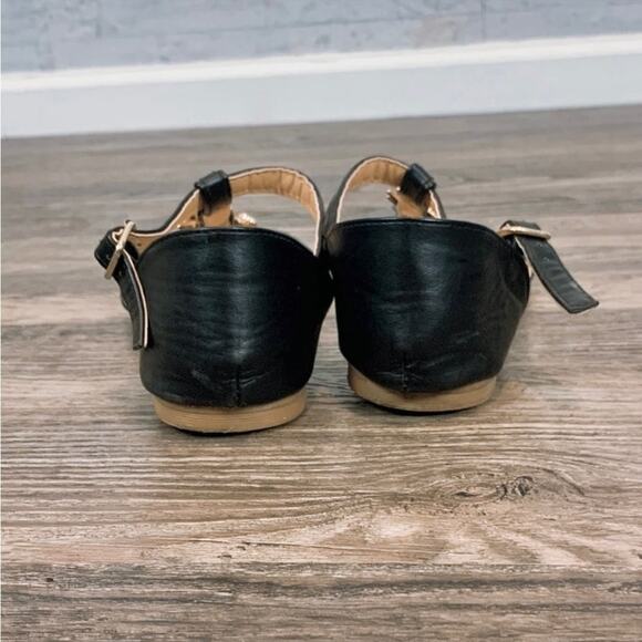 Strappy flat sandals black & gold leather ankle strap boho bohemian - Picture 3 of 9
